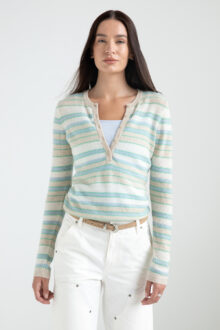Textured Stripe Henley