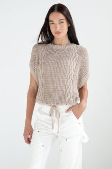 Boucle Cable Drawstring Vest