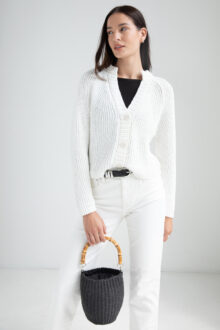 Boucle Fashioned Rib Cardigan