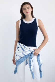 Whale Watch Print Scarf - Navy