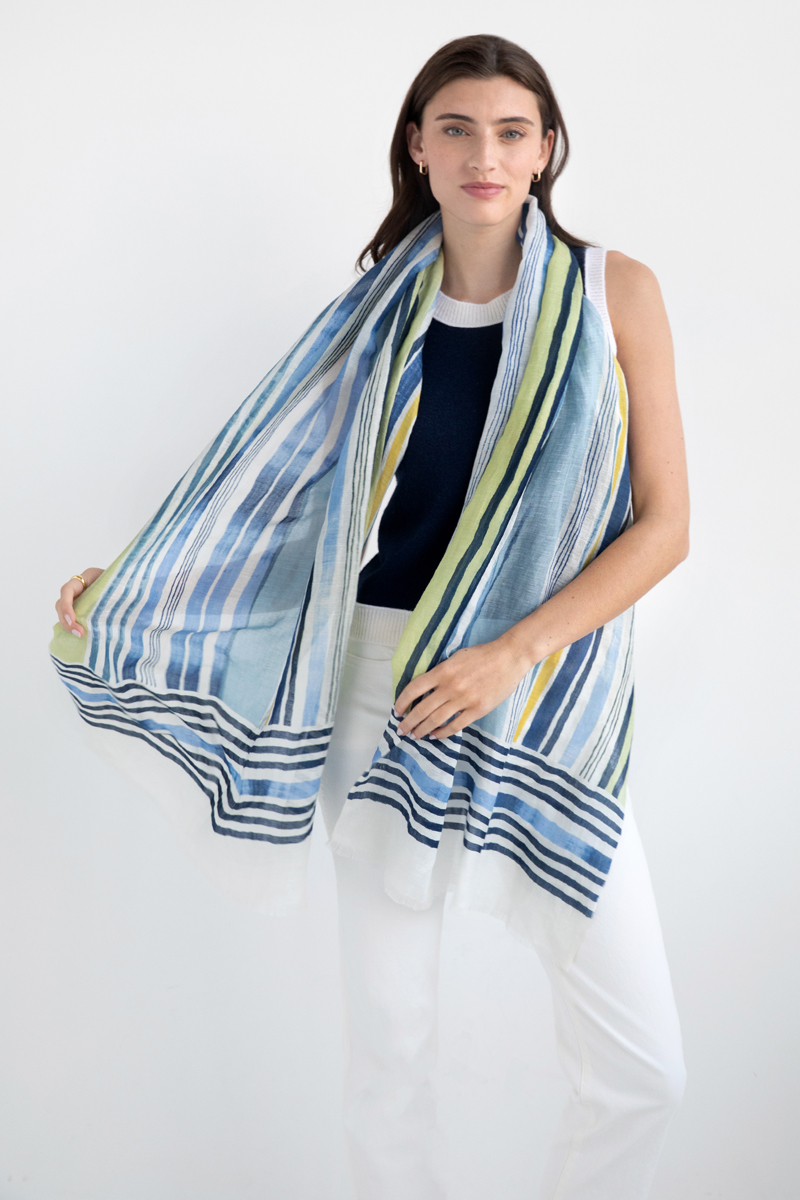 Cabana Stripe Scarf - Pistachio