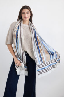 Cabana Stripe Scarf -  Taupe