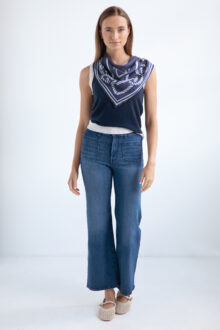 Reversible Sailor Knots Scarf -  Navy