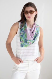 Floral Dotted Plaid Scarf - Dolce