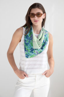 Floral Dotted Plaid Scarf - Pistachio