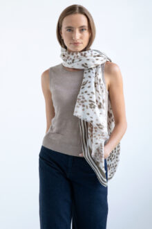 Dotted Animal Print Scarf - Taupe