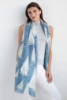 Sail Away Print Scarf -  Amalfi