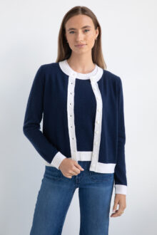 Contrast Trim Cardigan