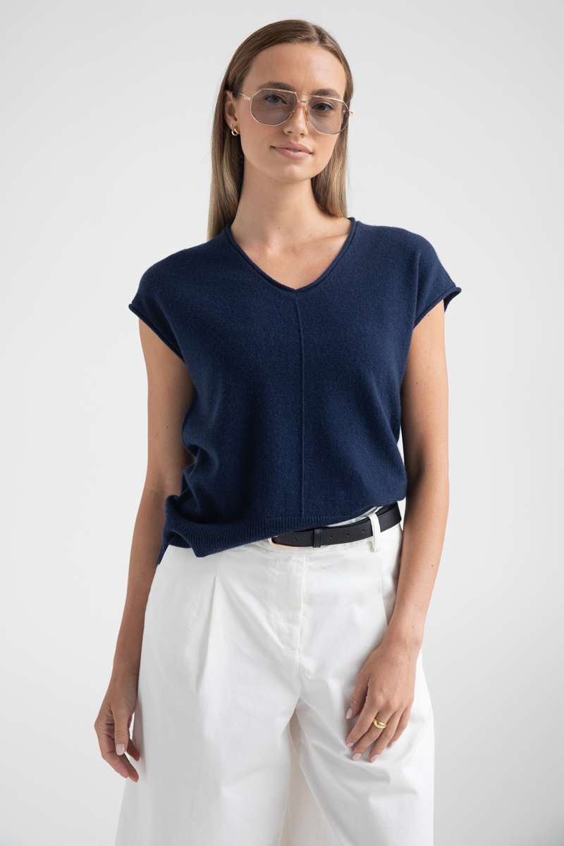 Cap Sleeve Hi Low Vee