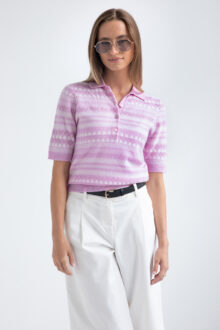 Pointelle Jacquard Polo