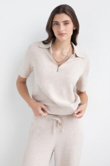 Short Slv Qtr Zip Polo