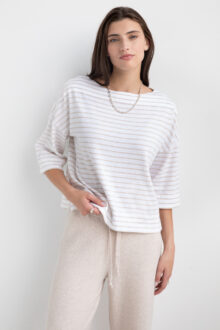 Easy Hi Low Stripe Boatneck