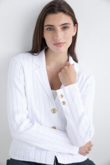 Notch Collar Rib Cardigan