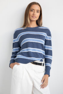 Textured Stripe Crew