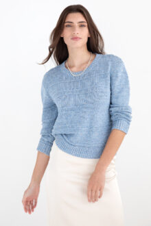 Linen Sequin Textured Crew