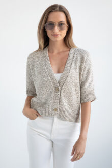Tape Yarn Vee Cardigan