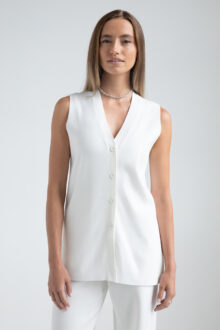 Long Button Vest