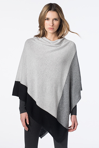 Kinross Cashmere | Colorblock Poncho