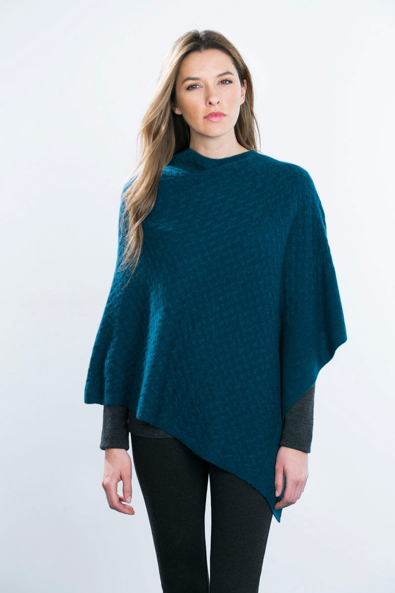 Kinross Cashmere | Lattice Cable Poncho