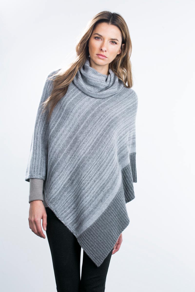 Kinross Cashmere | Marled Cowl Neck Poncho