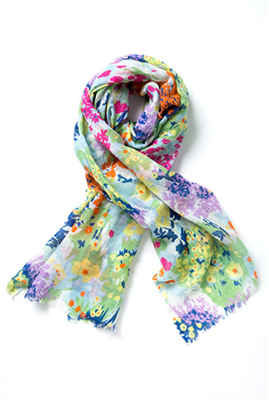 Kinross Cashmere | Spring Meadow Print Scarf