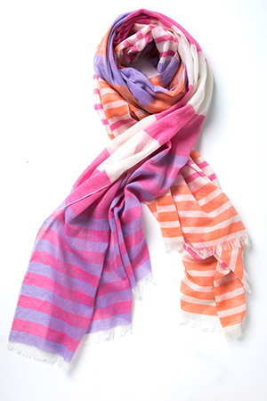 Kinross Cashmere | Cabana Stripe Yarn Dye Scarf