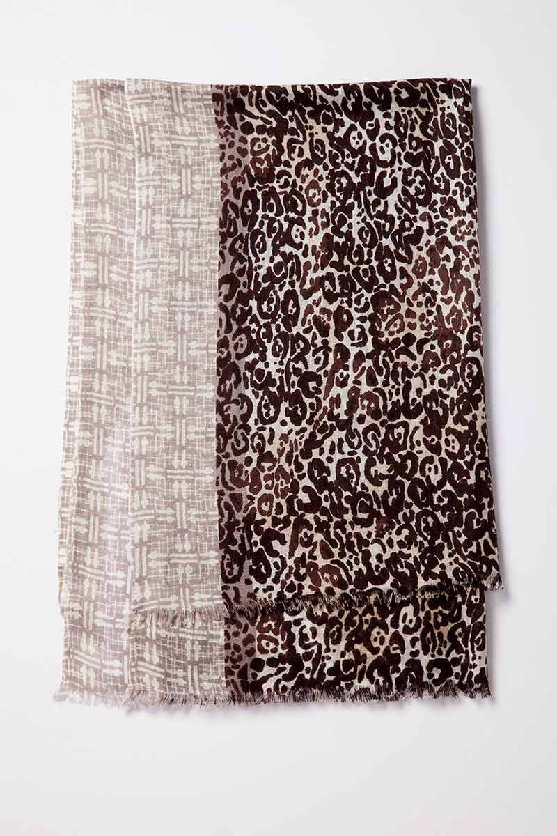 Kinross Cashmere | Leopard Geo Print Scarf