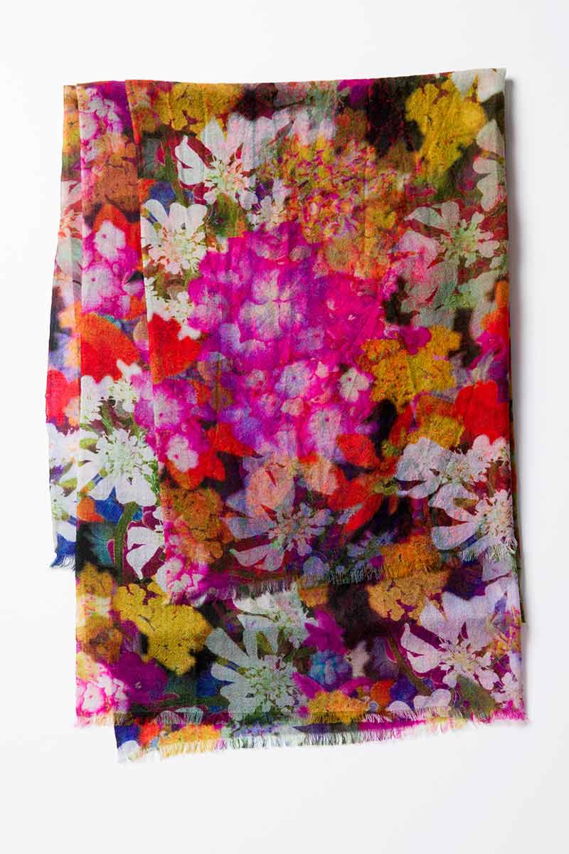 Kinross Cashmere | Flower Market Print Scarf