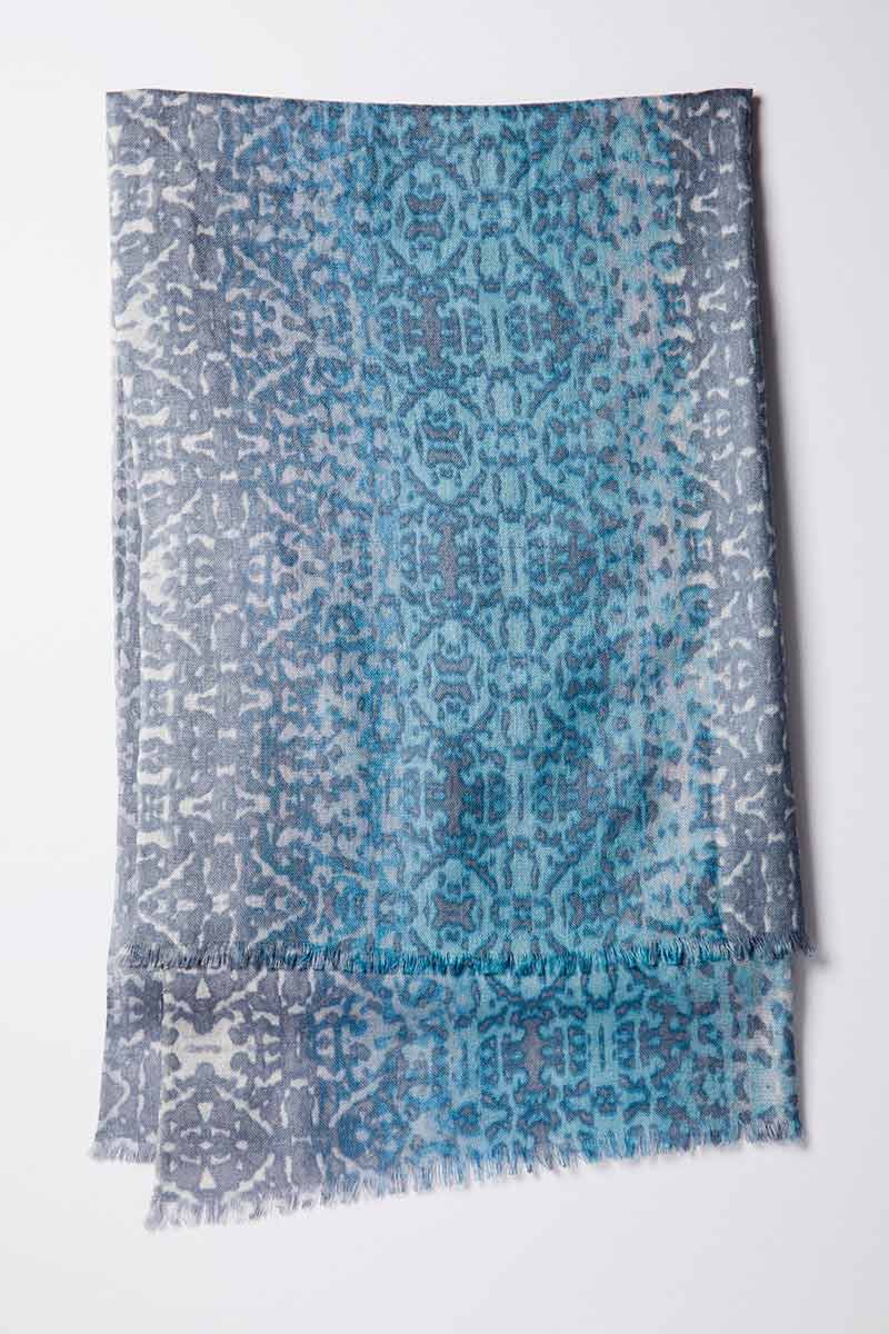 Kinross Cashmere | Ombre Ikat Print Scarf