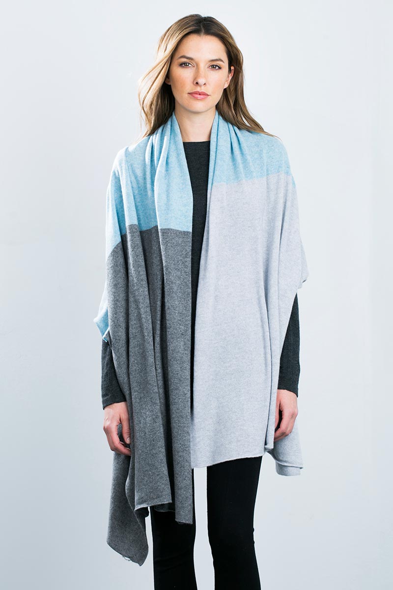 Kinross Cashmere | Colorblock Cashmere Travel Wrap