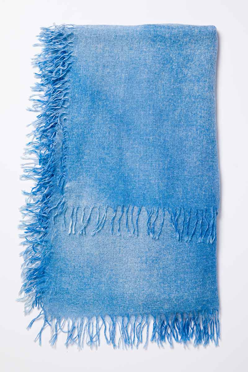 Kinross Cashmere | Resort 2015 | Ombre Spray Print Scarf Marina