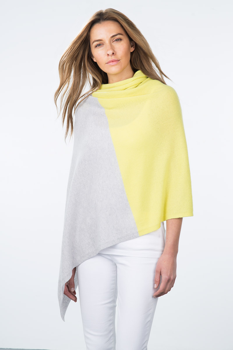 Kinross Cashmere | Resort 2015 | Colorblock Cashmere Travel Wrap