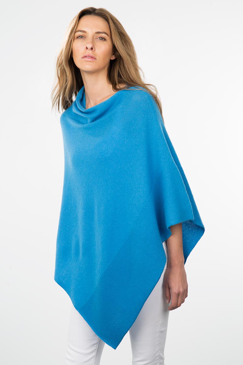 Kinross Cashmere | Resort 2015 | Garter Trim Poncho