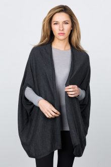 Cashmere Ruana Vest - Charcoal Kinross Cashmere