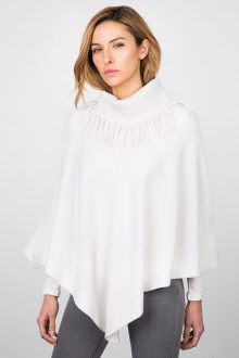 Fringe Neck Poncho Kinross Cashmere