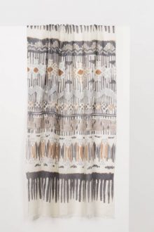 Painted Ikat Print Scarf - Mink Multi Kinross Cashmere 100% Cashmere