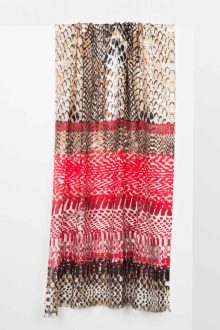 Surfsong Print Scarf - Crimson Multi Kinross Cashmere 100% Cashmere