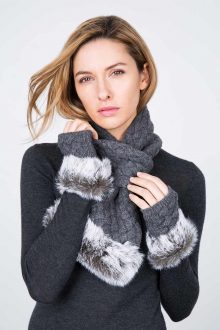 Fur Trim Texting Cashmere Gloves Kinross Cashmere