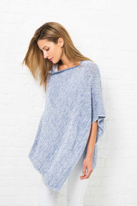 Textured Drape Poncho Kinross Cashmere 100% Cashmere