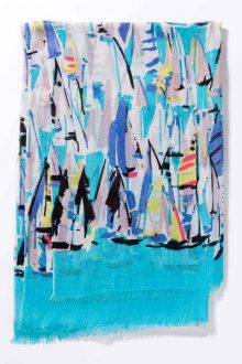 Kinross Cashmere | Spring 2016 | Sail Away Print Scarf