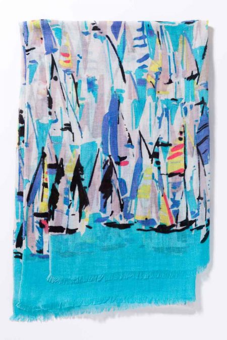 Kinross Cashmere | Spring 2016 | Sail Away Print Scarf