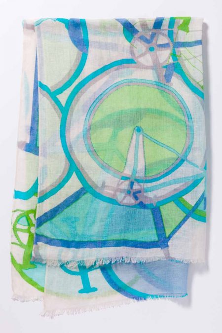 Kinross Cashmere | Spring 2016 | Bicycle Print Scarf