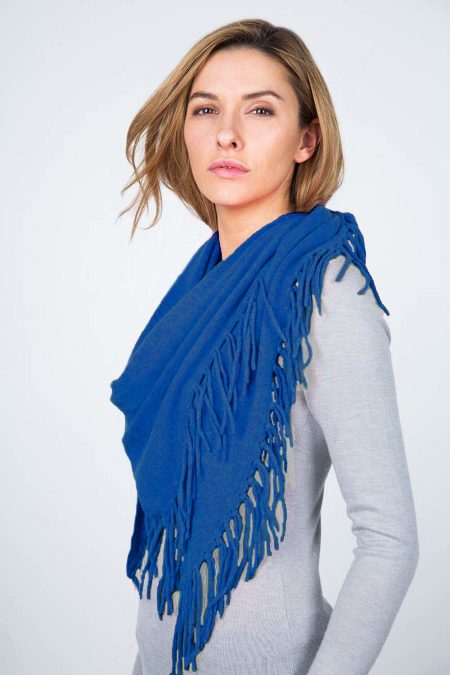 Fringe Triangle Scarf Kinross Cashmere 100% Cashmere