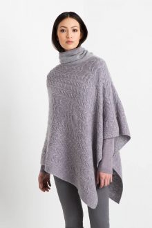 Plaited Cable Poncho Kinross Cashmere