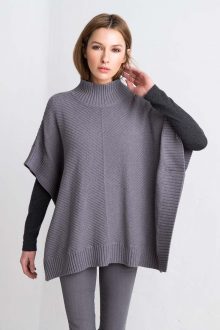 Bias Stitch Poncho Kinross Cashmere 100% Cashmere