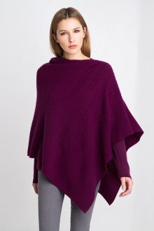 Cable Drape Poncho Kinross Cashmere 100% Cashmere