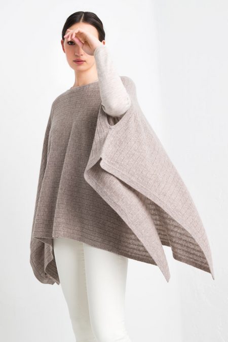 Rib Pullover Poncho Kinross Cashmere 100% Cashmere