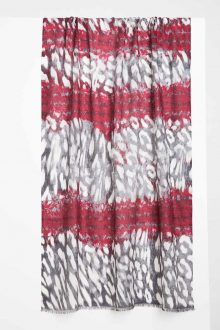 Ombre Animal Print Scarf - Vermillion Multi Kinross Cashmere 100% Cashmere