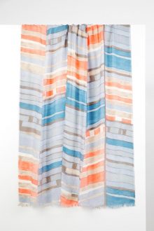 Colorblock Spray Print Scarf - Shadow Multi Kinross Cashmere 100% Cashmere