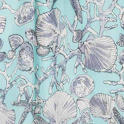 Wave Geo Print Scarf - Aquatint Kinross Cashmere 100% Cashmere